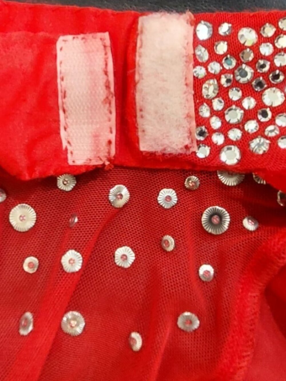 π₯SHOWSTOPPER!π₯VTG Velvet/ Rhinestones/ Mesh Bodycon Maxi Dress in Red - Picture 13 of 16